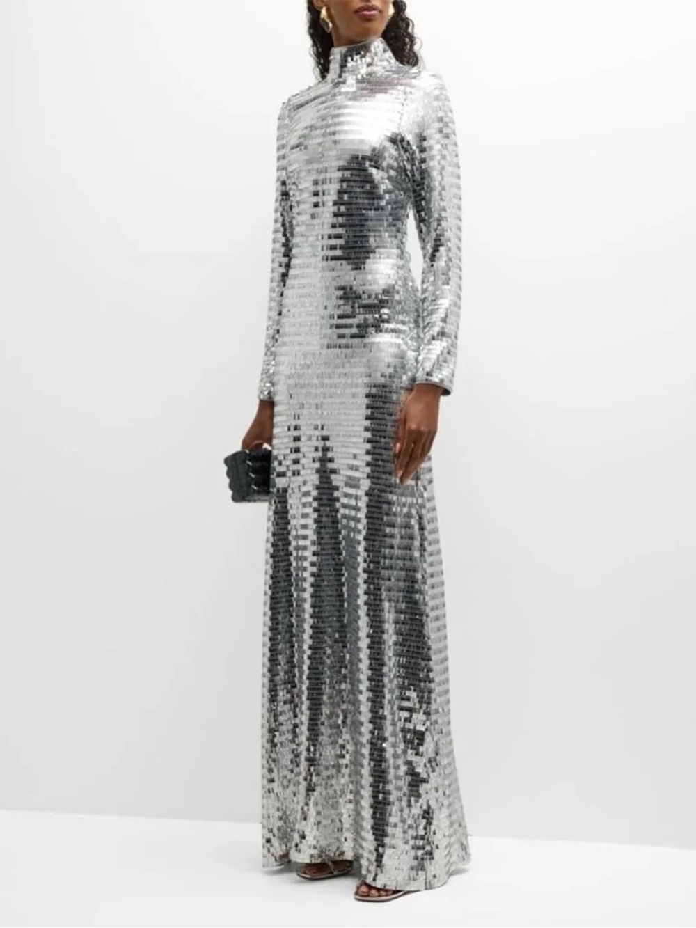 Simon Miller Silver Sequin Maxi Dress - Picture 7 of 7